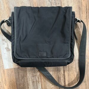 Coach Vintage Black Nylon and Leather Messenger Bag